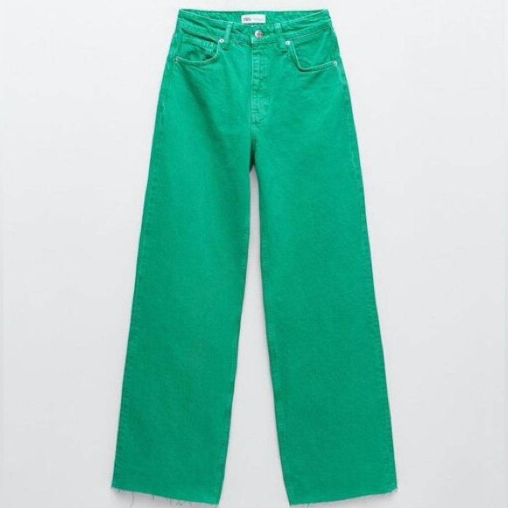 Zara Green Wide Leg Pants
